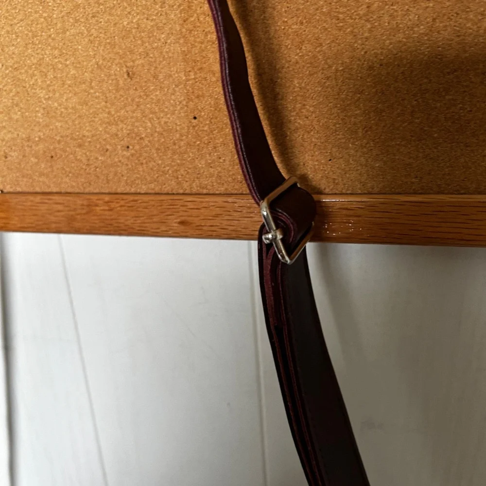 Burgundy Leather Messenger Bag - Unisex